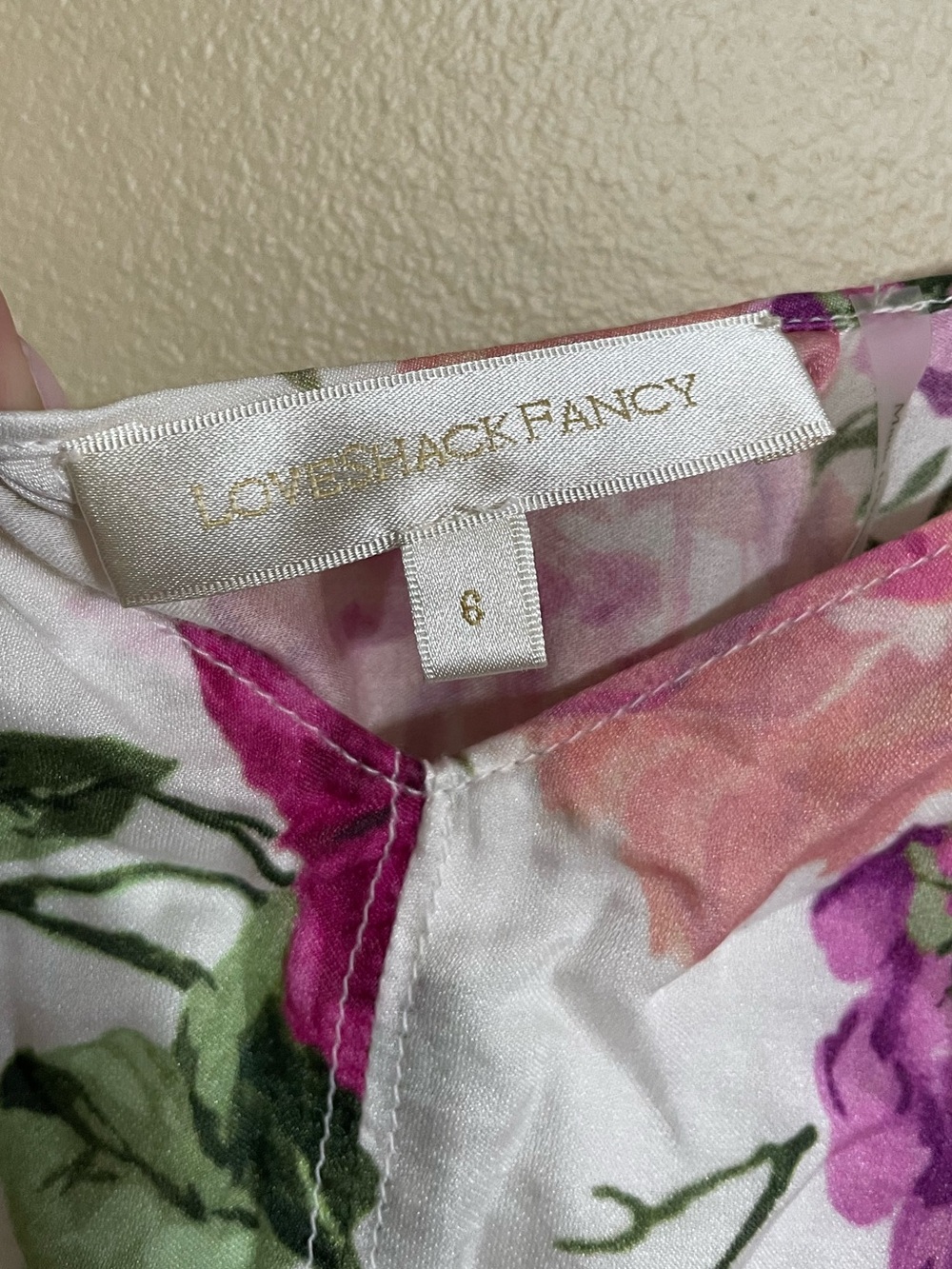 LoveShackFancy Pink Floral Mini Dress silk cotton size 6 - Picture 3 of 5